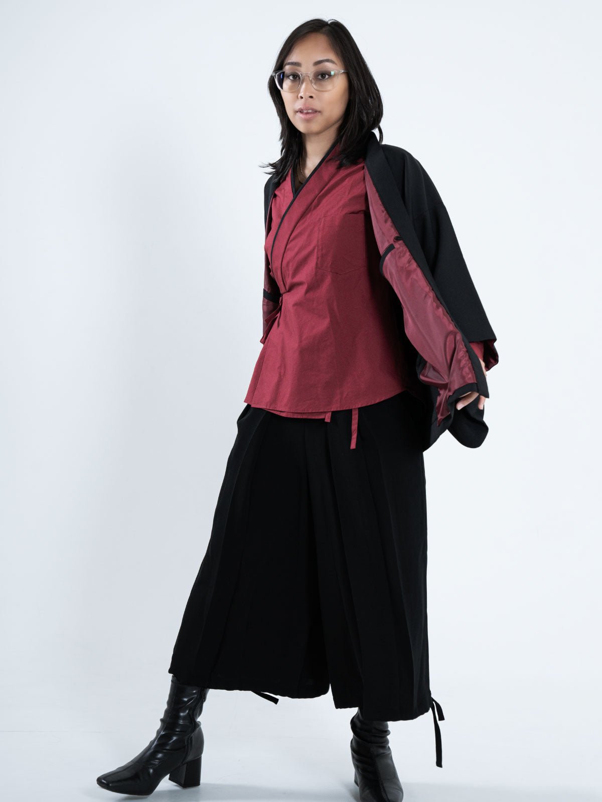 Samurai Mode Shirt II - KASANE - Color&Collar ( Red Body ) - KUDEN by TAKAHIRO SATO