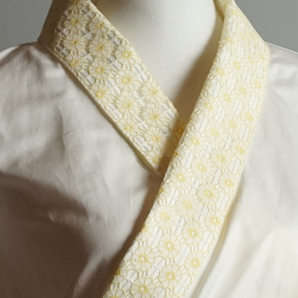 Attachable Lace collar Gerbera Yellow 001-WB for Juban Shirt