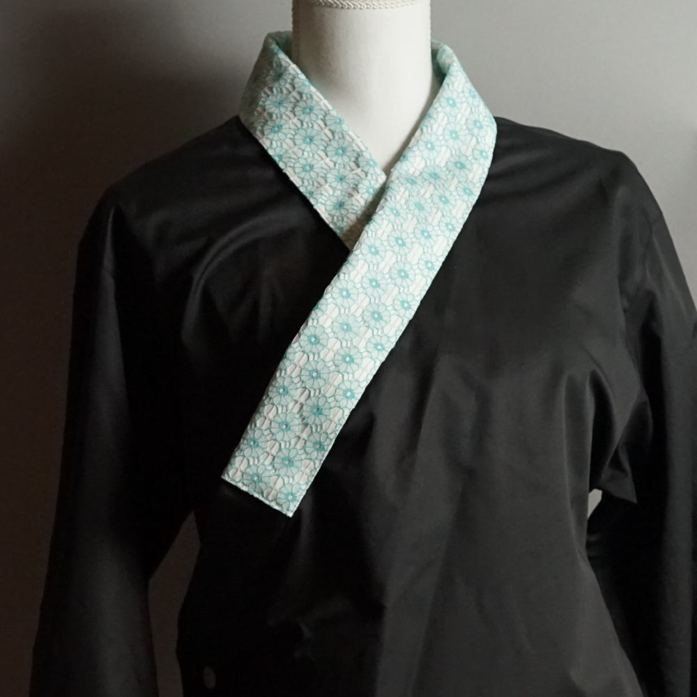 Attachable Lace collar Gerbera Green 001-WB for Juban Shirt