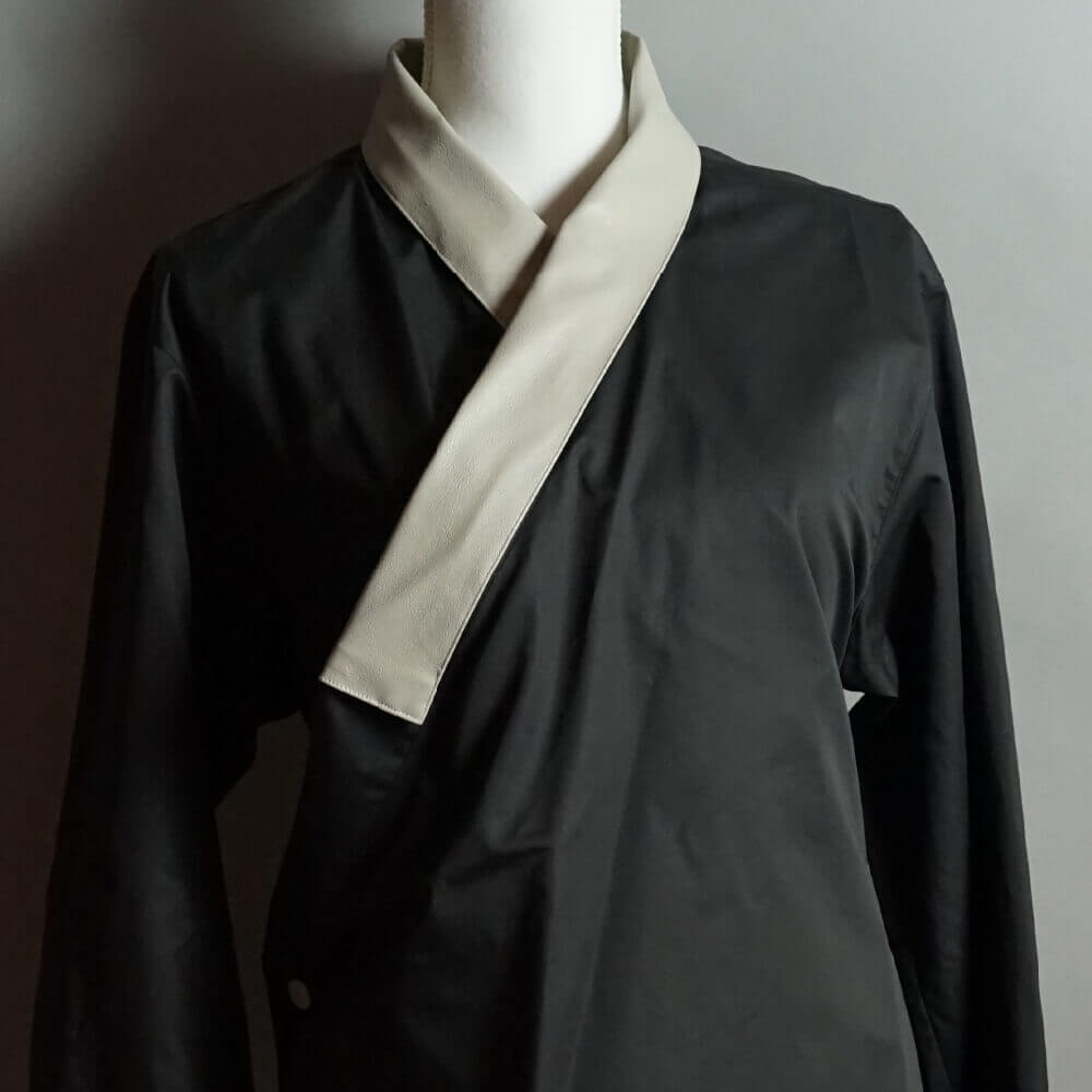 Attachable Fake leather collar Gray 001 for Juban Shirt