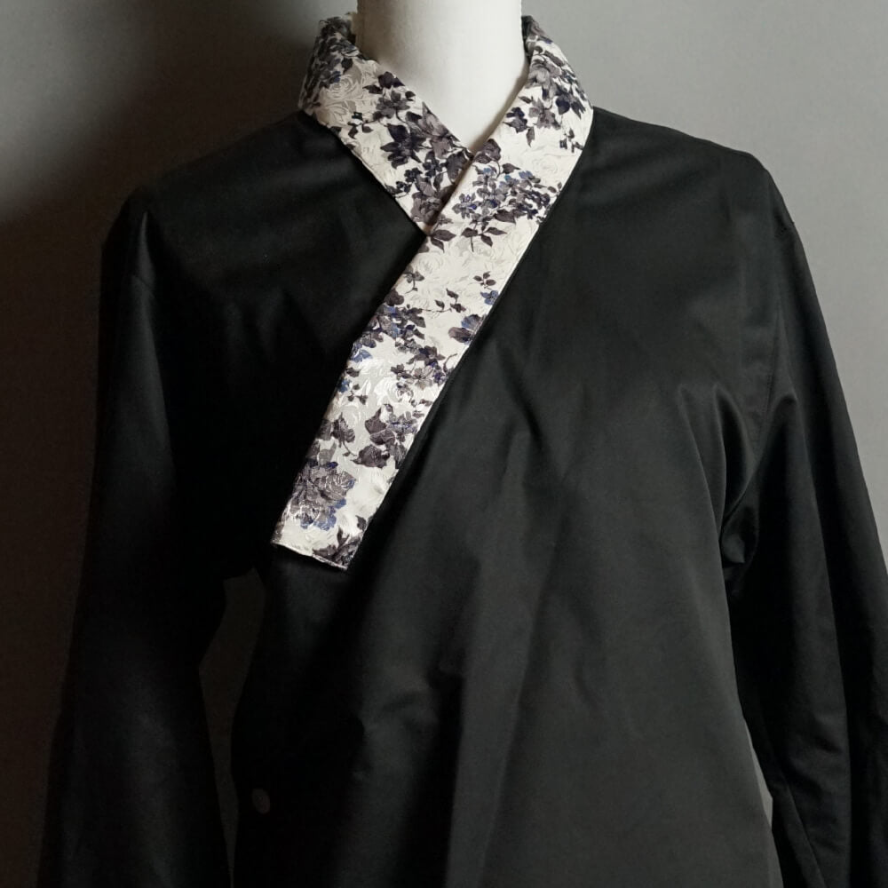 Attachable collar Chic monochromatic flower 001 for Juban Shirt