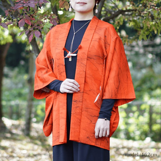 Bright orange Haori - KUDEN by TAKAHIRO SATO