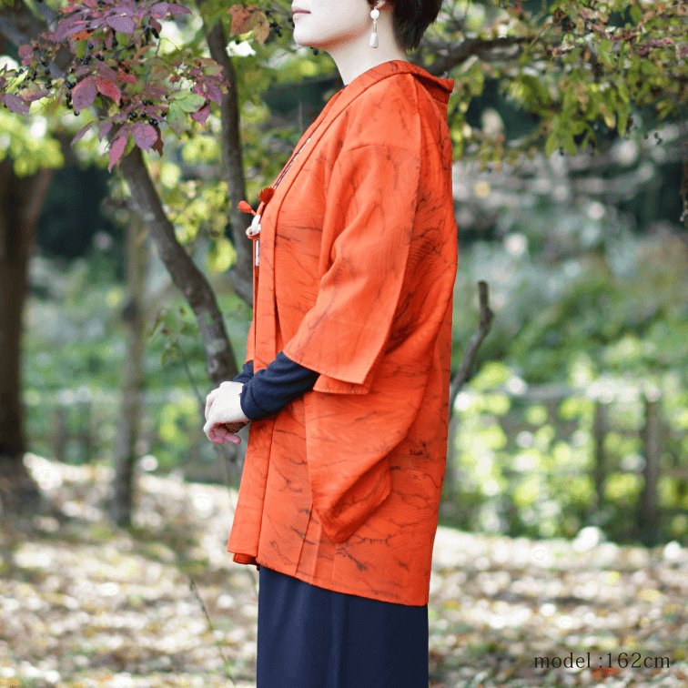 Bright orange Haori - KUDEN by TAKAHIRO SATO