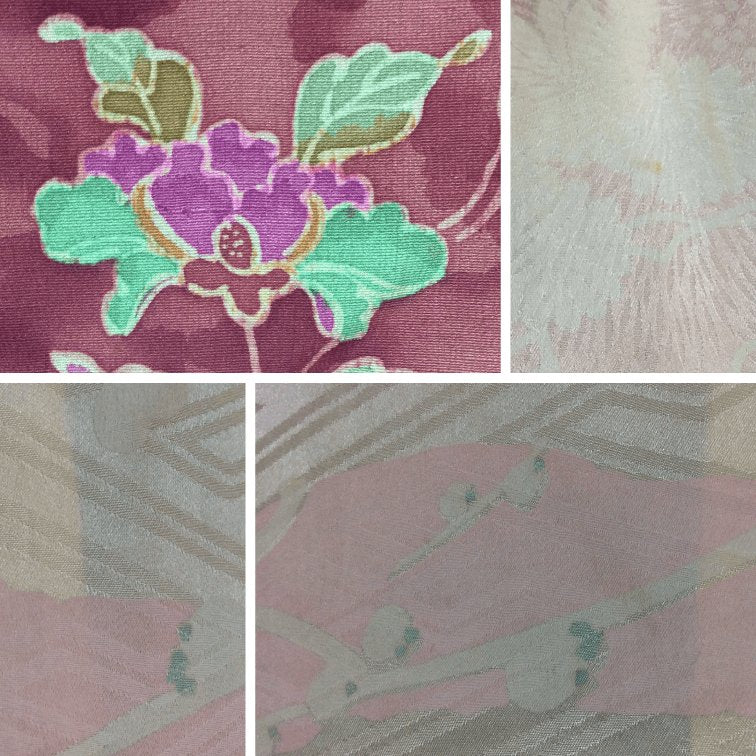 Orange autumn color flower design haori,Japanese vintage kimono,womens haori Kimetsu no yaiba