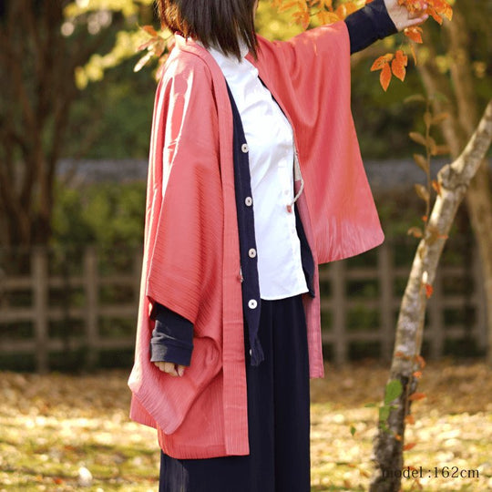 Pink embossed pattern haori,Japanese vintage kimono,womens haori Kimetsu no yaiba