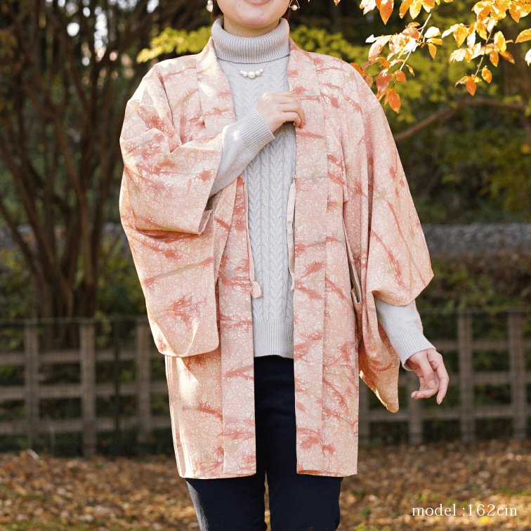 Pink blur design haori,Japanese vintage kimono,womens haori Kimetsu no yaiba