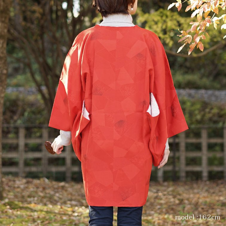 Red Orange Japanese michiyuki,Japanese kimono,womens haori kimetsu no yaiba samurai