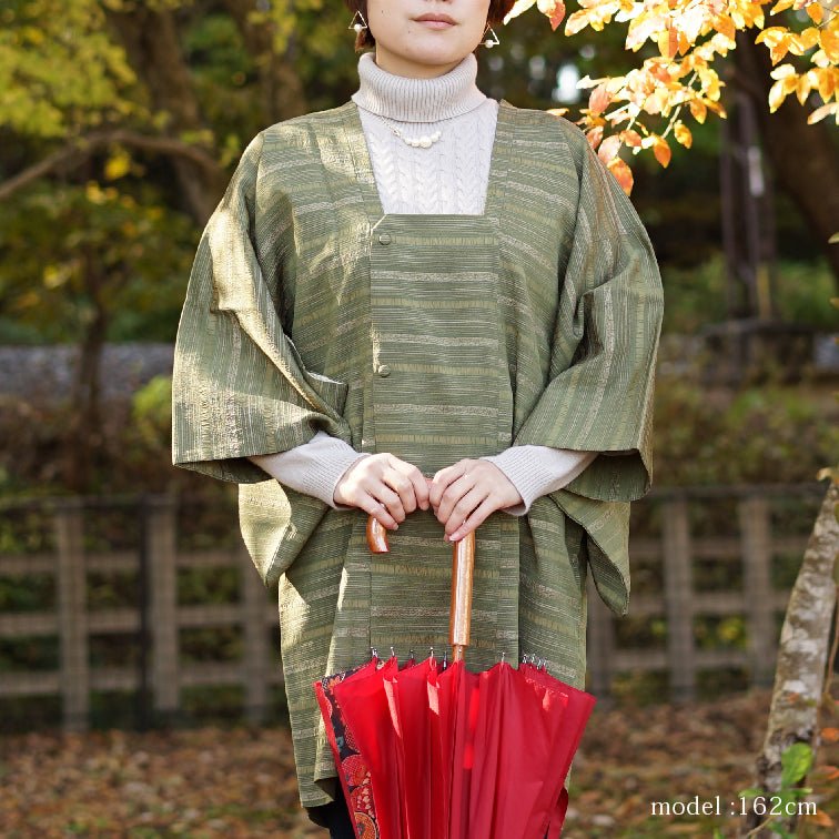 Green horizontal stripe michiyuki - KUDEN by TAKAHIRO SATO