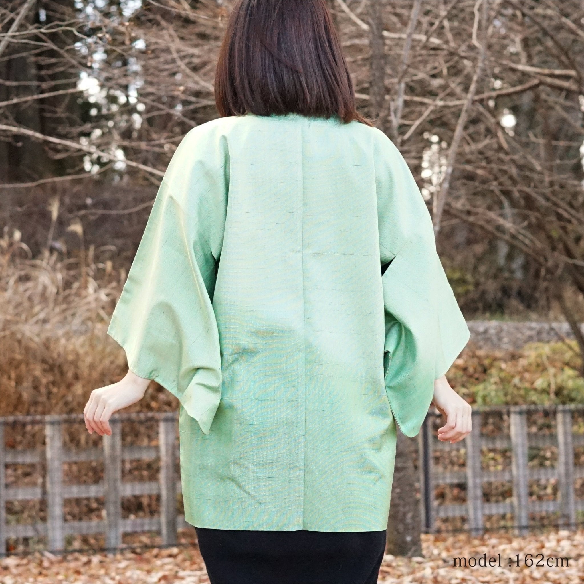 Light green michiyuki,Japanese vintage kimono,womens Kimetsu no yaiba