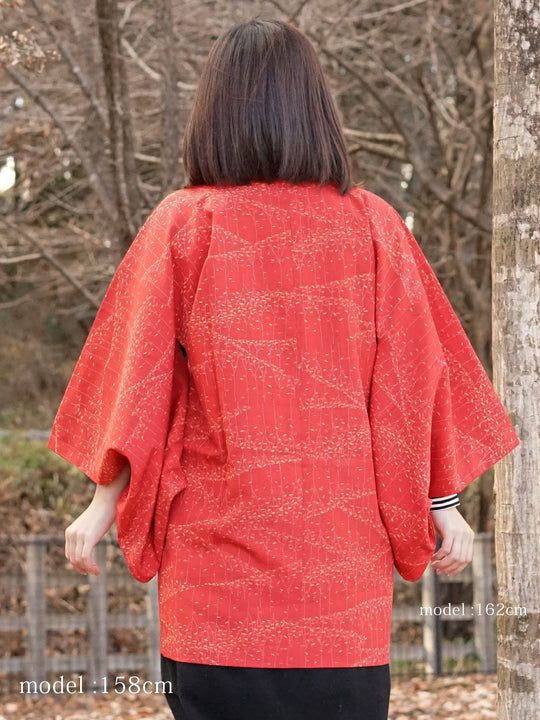 Autumn leaf design red haori - KUDEN by TAKAHIRO SATO
