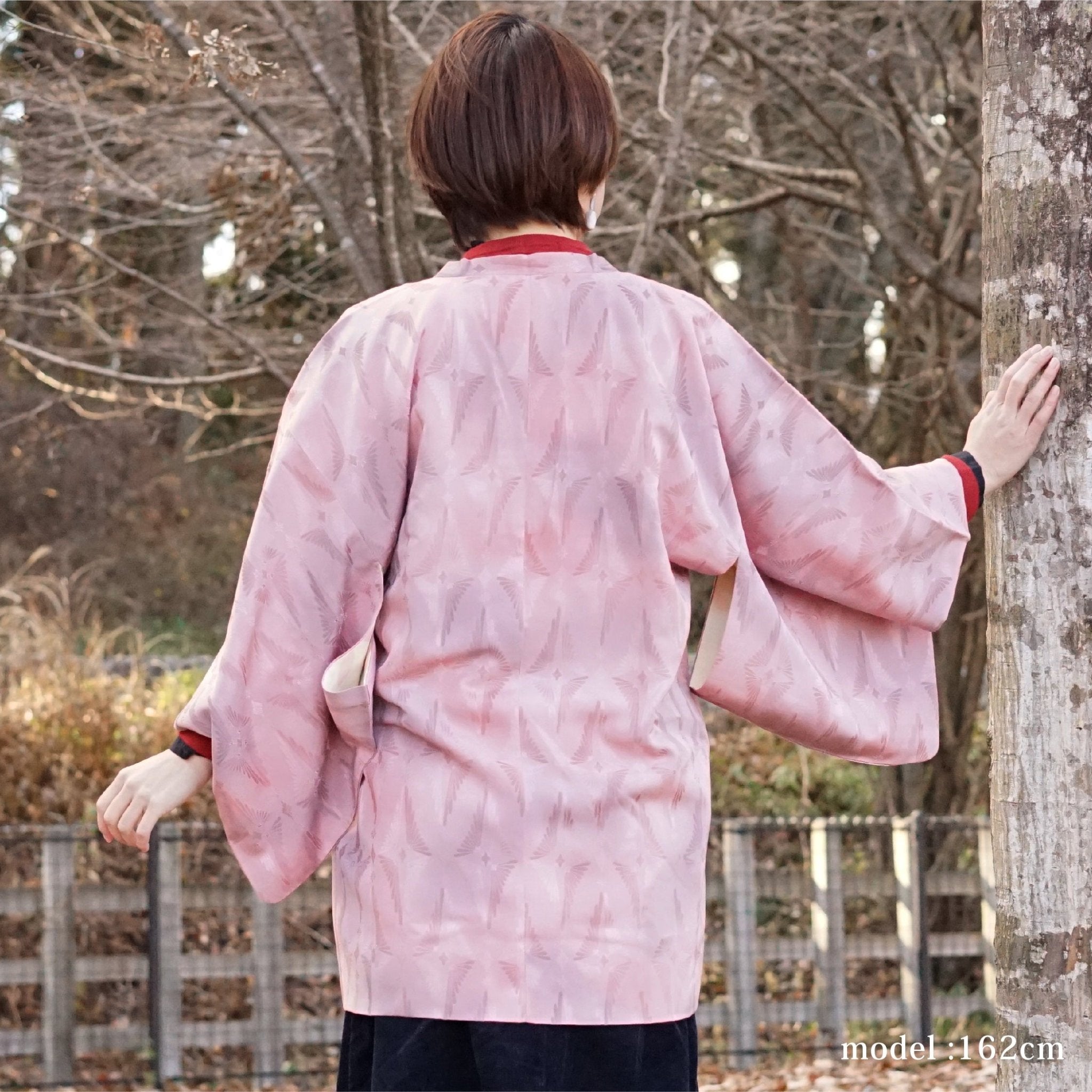 Japanese modern pattern pink michiyuki ,Japanese vintage kimono,womens,female Kimetsu no yaiba