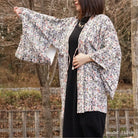 Flower and modern pattern white haori - KUDEN by TAKAHIRO SATO