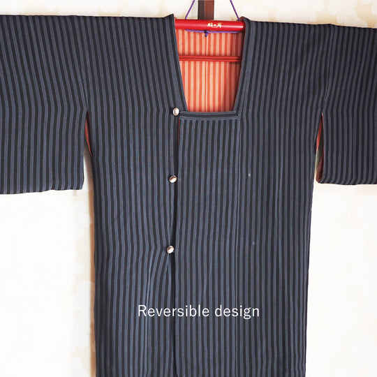 Red and pink stripe design michiyuki,Japanese vintage kimono,womens haori kimetsu no yaiba samurai