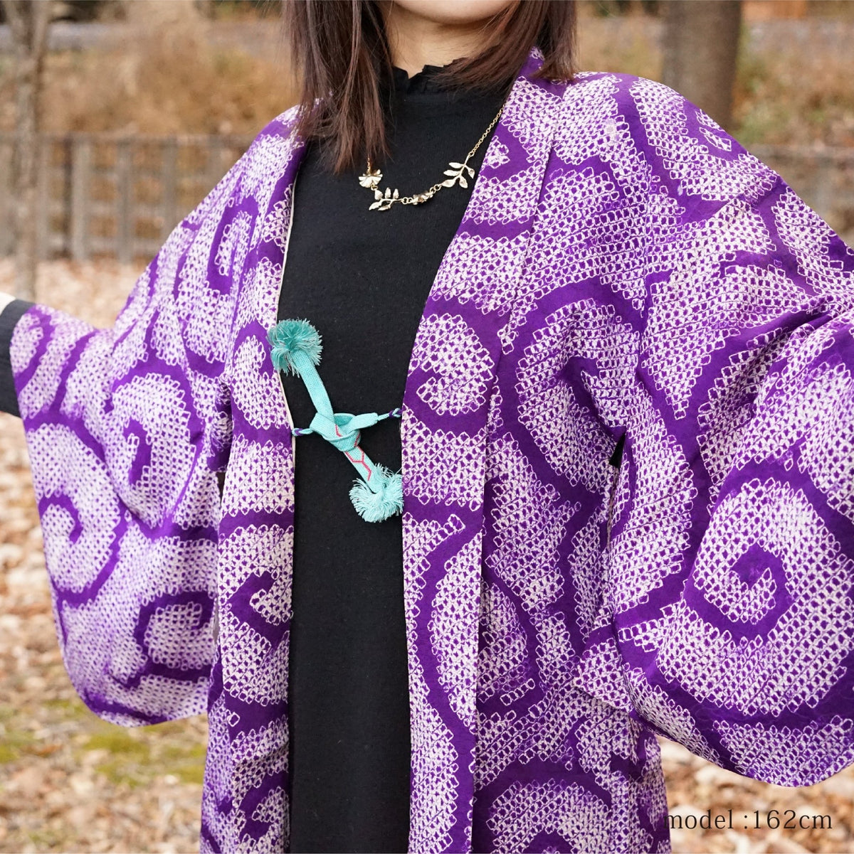 ヴィンテージ羽織 Purple Geometric｜丸柄 着物アウター KUDEN – KUDEN 
