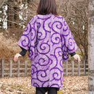 Purple winding round design haori,Japanese vintage kimono,womens haori Kimetsu no yaiba samurai