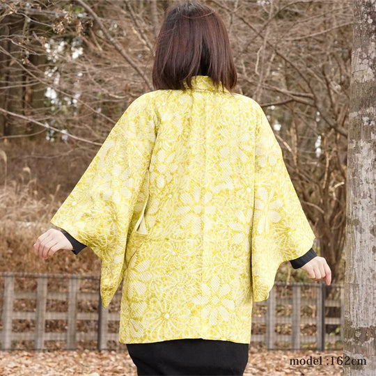 Green and yellow shibori haori - KUDEN by TAKAHIRO SATO