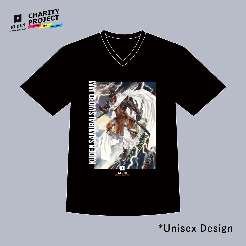 [charity]Samurai Mode Vneck Tshirt -Art model- by Toh Azuma A02 - KUDEN by TAKAHIRO SATO