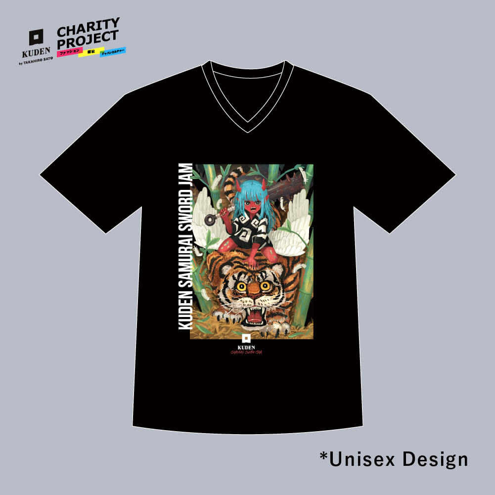 [charity]Samurai Mode Vneck Tshirt -Art model- by OBOtto A05 - KUDEN by TAKAHIRO SATO