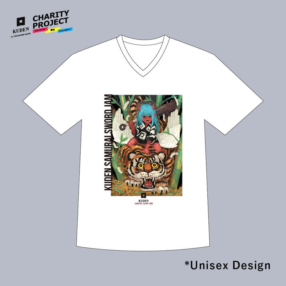 [charity]Samurai Mode Vneck Tshirt -Art model- by OBOtto A05 - KUDEN by TAKAHIRO SATO