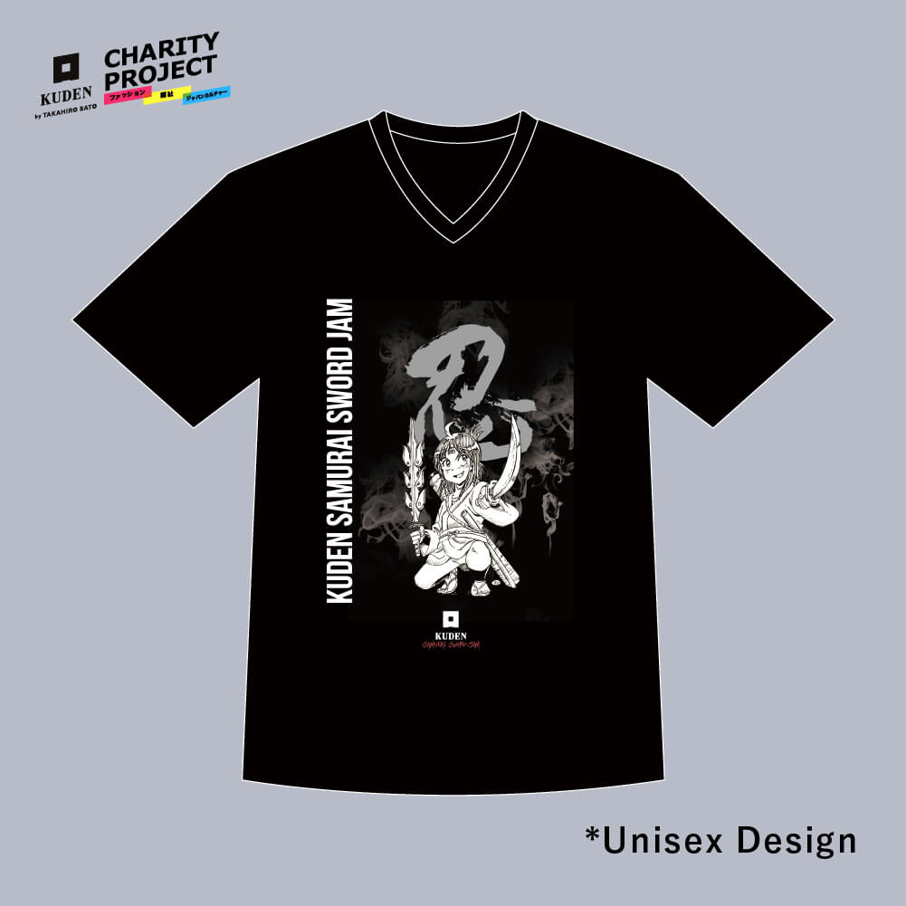 [charity]Samurai Mode Vneck Tshirt -Art model- by Masahiro Kase A06 - KUDEN by TAKAHIRO SATO