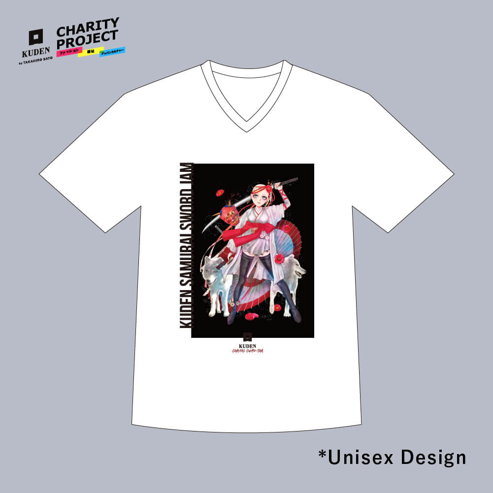 [charity]Samurai Mode Vneck Tshirt -Art model- by Lina Kojika A09 - KUDEN by TAKAHIRO SATO