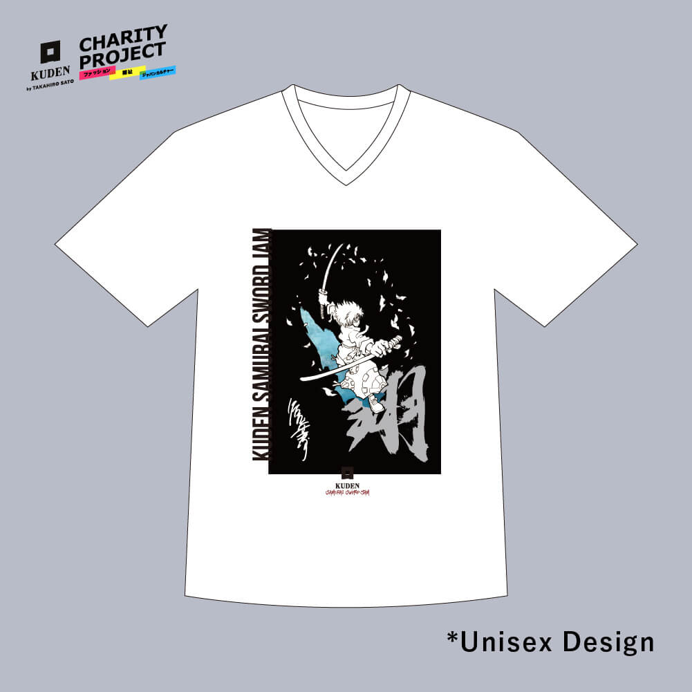 [charity]Samurai Mode Vneck Tshirt -Art model- by Moriyasu Taniguchi A12 - KUDEN by TAKAHIRO SATO