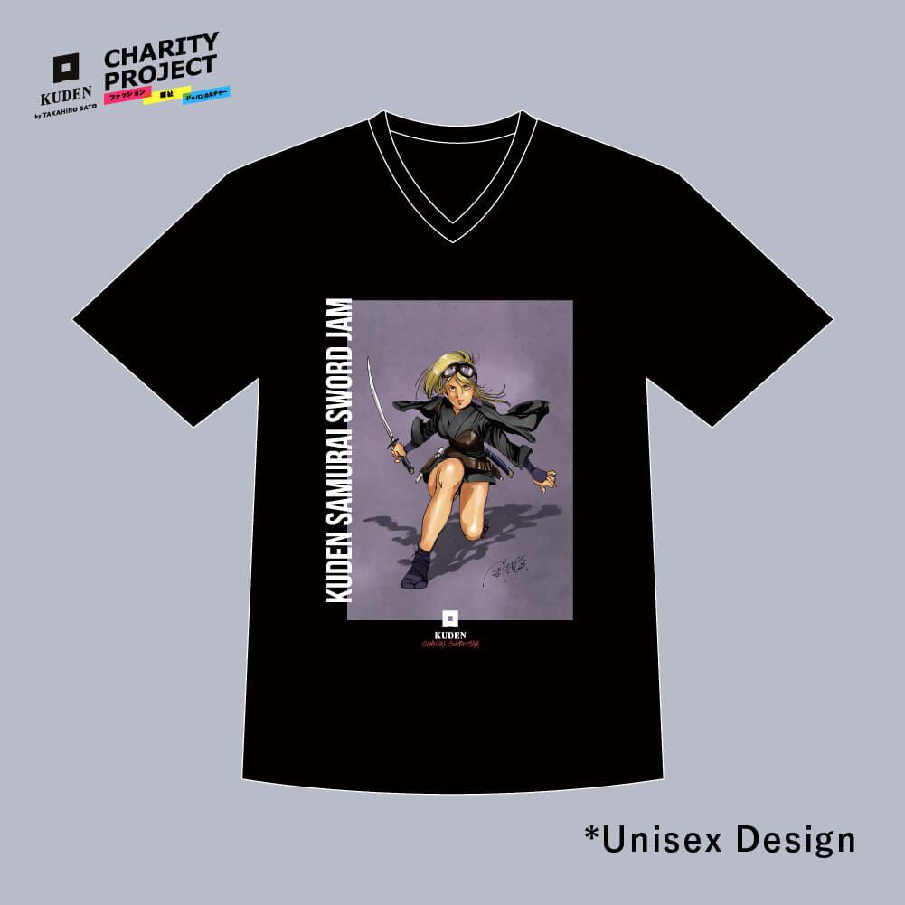 [charity]Samurai Mode Vneck Tshirt -Art model- by Yu Harii A14 - KUDEN by TAKAHIRO SATO