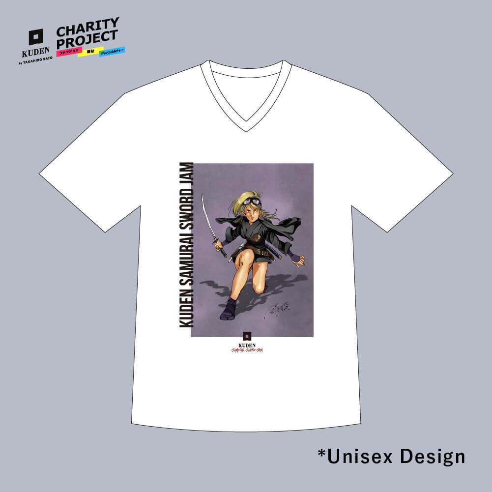 [charity]Samurai Mode Vneck Tshirt -Art model- by Yu Harii A14 - KUDEN by TAKAHIRO SATO