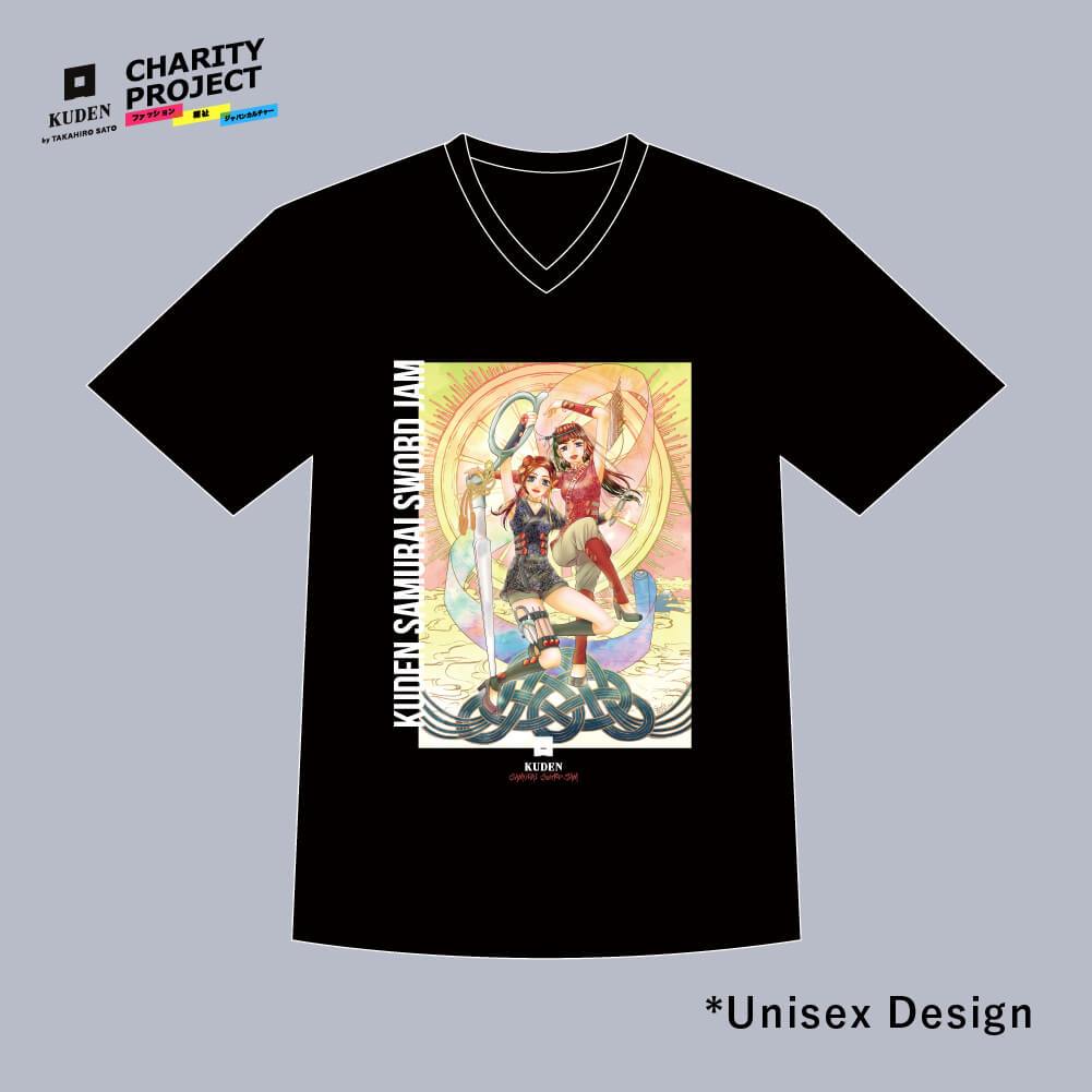 [charity]Samurai Mode Vneck Tshirt -Art model- by Meguru Hinomoto A16 - KUDEN by TAKAHIRO SATO