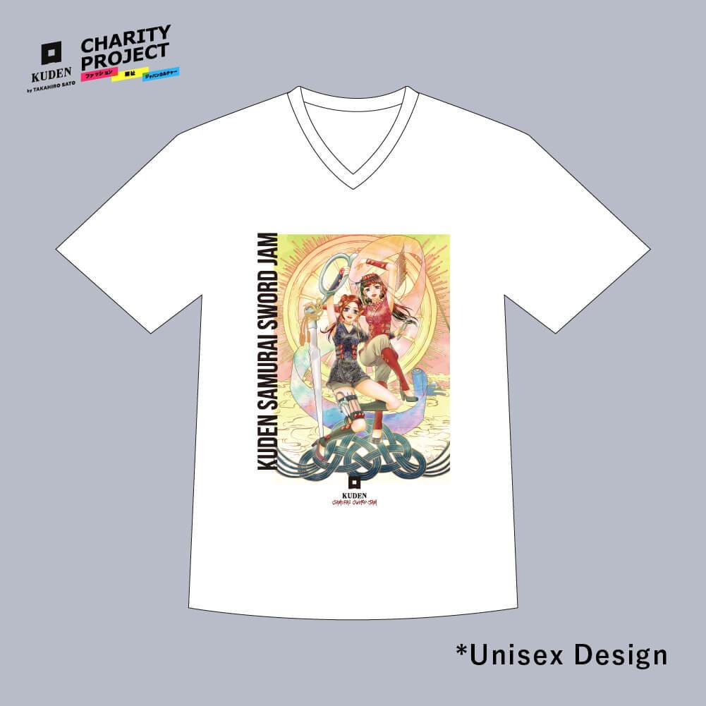 [charity]Samurai Mode Vneck Tshirt -Art model- by Meguru Hinomoto A16 - KUDEN by TAKAHIRO SATO