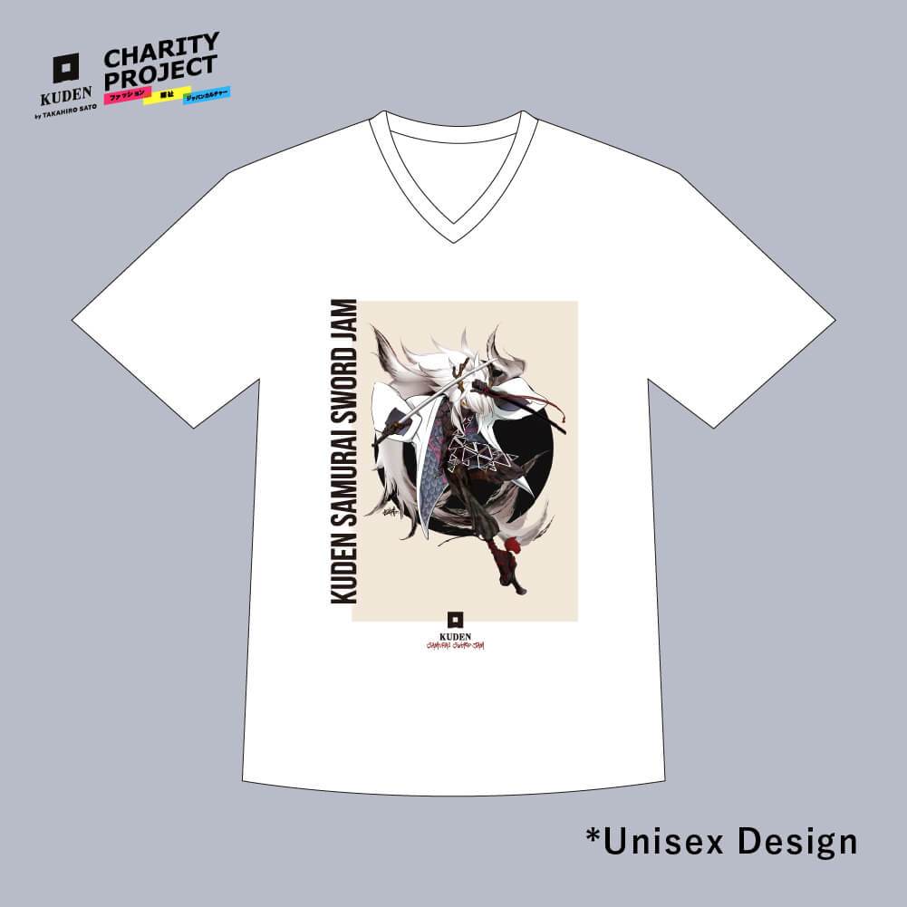 [charity]Samurai Mode Vneck Tshirt -Art model- by Dan Yoshii A18 - KUDEN by TAKAHIRO SATO