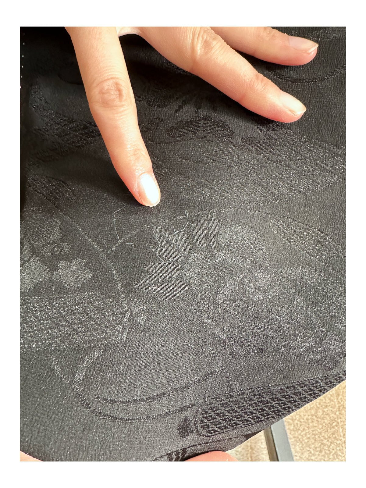 Black haori with embossed design [H-A09] - KUDEN by TAKAHIRO SATO