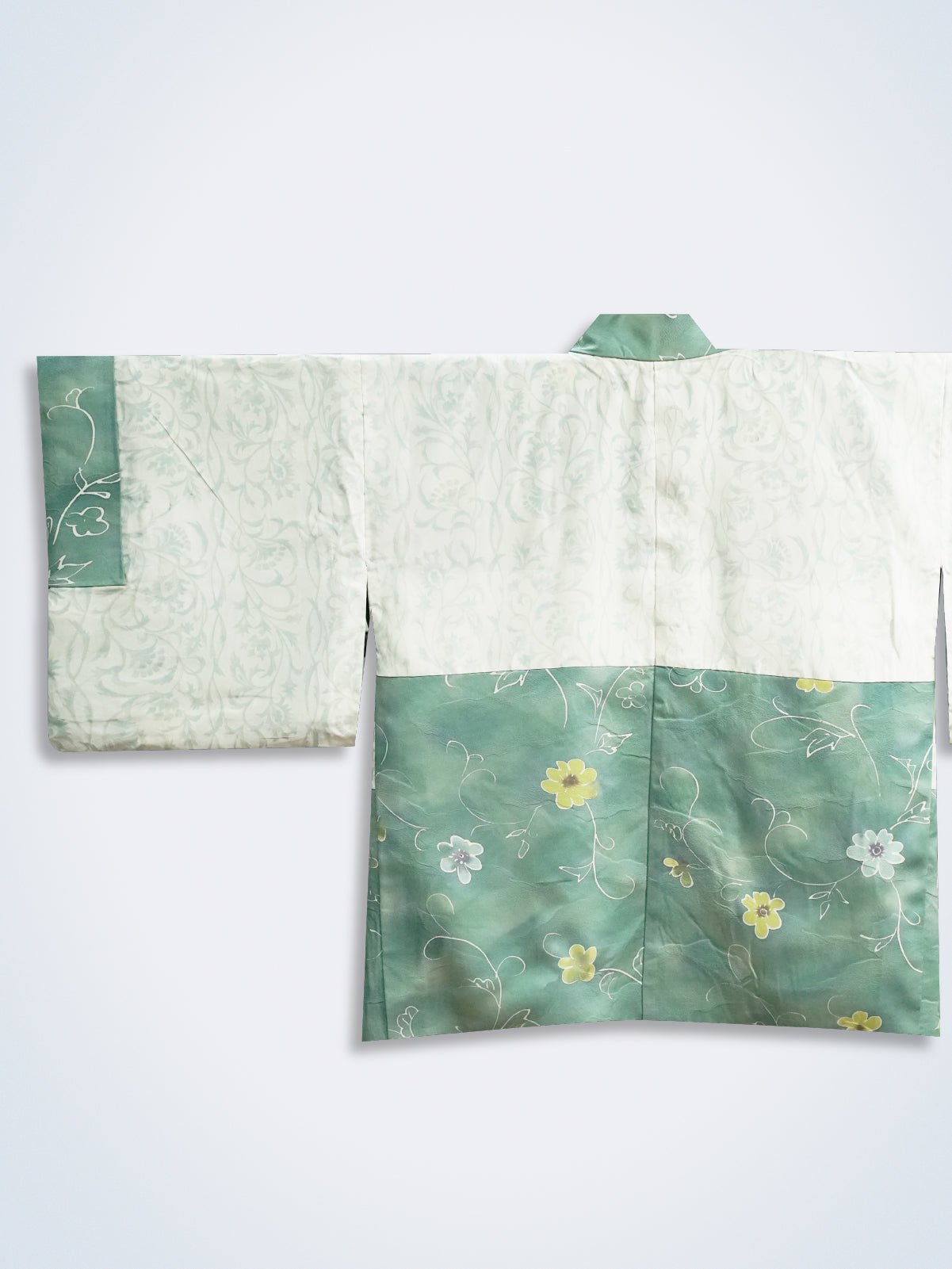 Green haori with flowers [H-A32] - KUDEN by TAKAHIRO SATO
