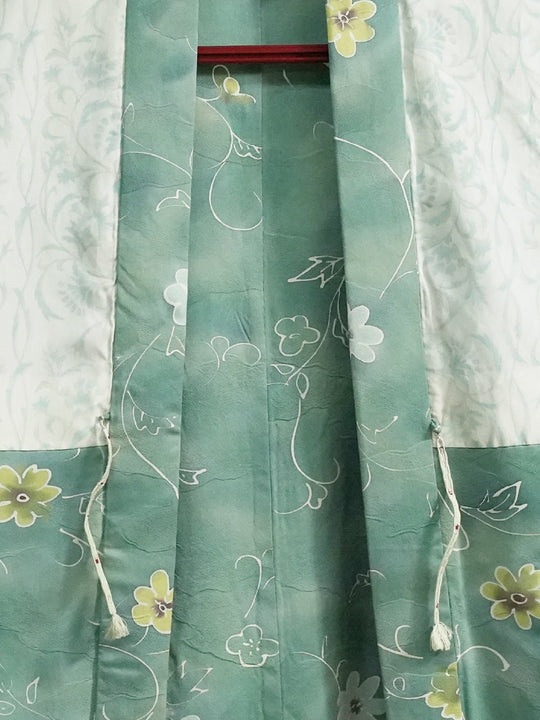Green haori with flowers [H-A32] - KUDEN by TAKAHIRO SATO
