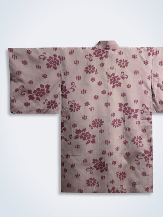 Smoky pink haori with red flower design [H-A58]