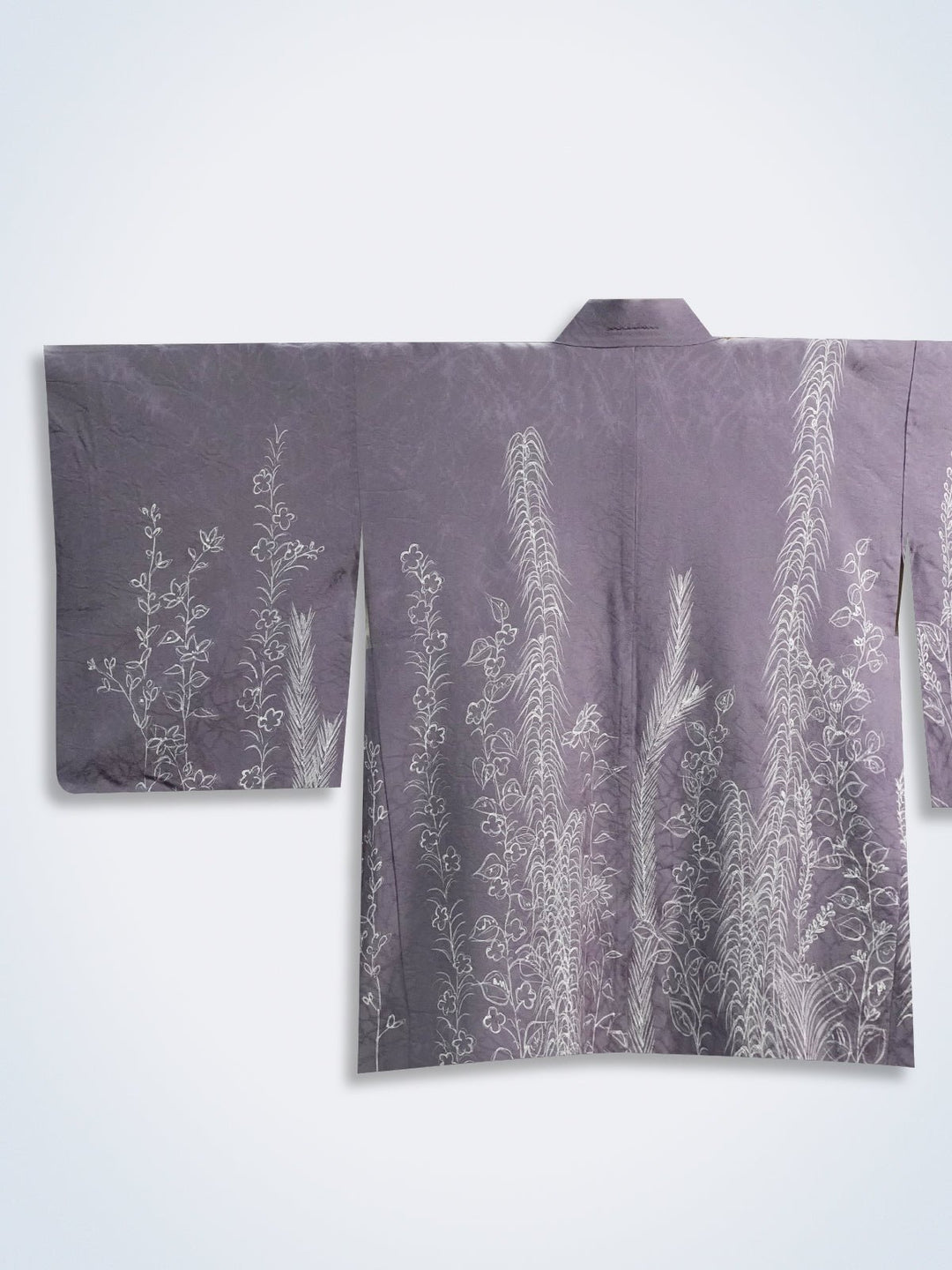 Purple haori with white botanical paintings [H-A60]